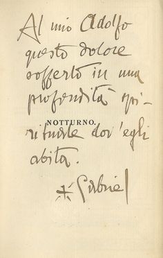 D Annunzio Gabriele Dedica Autografa Su Libro Notturno Asta