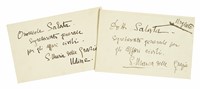 2 buste autografe inviate a Francesco Salata, Segretario Generale per gli Affari Civili. S. Maria delle Grazie, Udine.