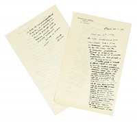 Raccolta di 12 lettere autografe e 3 dattiloscritte con firma autografa di Benedetto Croce inviate a Tammaro De Marinis e alla moglie Clelia.