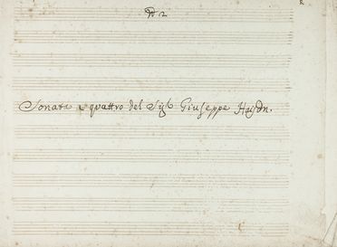  Haydn Franz Joseph : Sonata a quattro...  - Asta Manoscritti, Libri, Autografi, Stampe & Disegni - Libreria Antiquaria Gonnelli - Casa d'Aste - Gonnelli Casa d'Aste