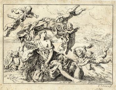  Simone Cantarini  (Pesaro, 1612 - Verona, 1648) [da] : Ratto di Europa.  - Auction Books, Prints and Drawings - Libreria Antiquaria Gonnelli - Casa d'Aste - Gonnelli Casa d'Aste
