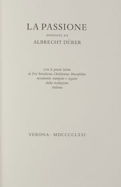  Drer Albrecht : La Passione effigiata da Albrecht Drer.  - Asta Libri, manoscritti e autografi - Libreria Antiquaria Gonnelli - Casa d'Aste - Gonnelli Casa d'Aste