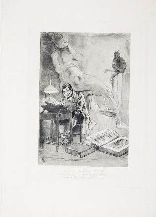  Flicien Rops  (Namur, 1833 - Essonnes, 1898) : Le roman d'une nuit.  - Asta Stampe, Disegni e Dipinti dal XVI al XX secolo - Libreria Antiquaria Gonnelli - Casa d'Aste - Gonnelli Casa d'Aste