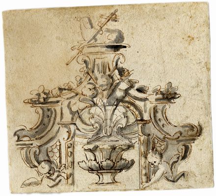  Giovanni Giardini  (Forl, 1646 - Roma, 1721) [attribuito a] : Lotto di tre studi per oggetti liturgici.  - Auction Books & Graphics - Libreria Antiquaria Gonnelli - Casa d'Aste - Gonnelli Casa d'Aste
