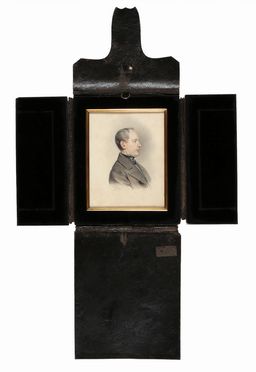  Karl August Matveevich Schreinzer  (1819 - 1887) : Ritratto  maschile in portaritratto da viaggio.  - Auction Books & Graphics - Libreria Antiquaria Gonnelli - Casa d'Aste - Gonnelli Casa d'Aste