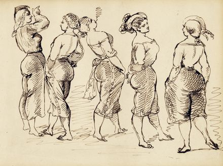  Eugne Charles Caban [attribuito a] : Lotto composto di 4 disegni con studi di figure femminili.  - Auction Books & Graphics - Libreria Antiquaria Gonnelli - Casa d'Aste - Gonnelli Casa d'Aste