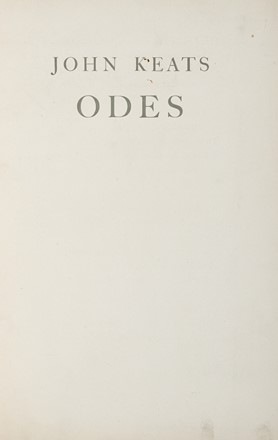  Keats John : Odes.  Nerval Grard de [pseud. di Labrunie Grard], Edgar Allan Poe, Charles Baudelaire  ( - 1867, )  - Asta Libri, autografi e manoscritti - Libreria Antiquaria Gonnelli - Casa d'Aste - Gonnelli Casa d'Aste