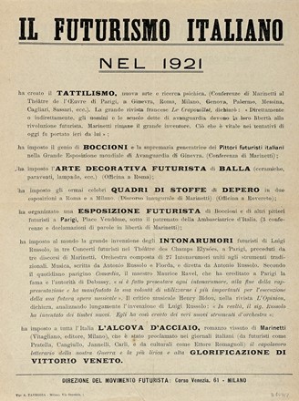 Utilizziamo l'anfiteatro di Siracusa. Manifesto dei futuristi siciliani.  - Asta Libri a stampa dal XVI al XX secolo [ASTA A TEMPO - PARTE II] - Libreria Antiquaria Gonnelli - Casa d'Aste - Gonnelli Casa d'Aste