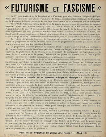  Prampolini Enrico [e altri] : Il Futurismo. Rivista sintetica illustrata, n. 8. L?arte meccanica. Manifesto futurista. [Segue:] L?architettura futurista. Manifesto dell?11 luglio 1914.  Antonio Sant'Elia  (Como, 1888 - Monte Zebio (Carso), 1916), Filippo Tommaso Marinetti  (1876 - 1994)  - Asta Libri a stampa dal XVI al XX secolo [ASTA A TEMPO - PARTE II] - Libreria Antiquaria Gonnelli - Casa d'Aste - Gonnelli Casa d'Aste