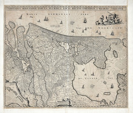  Nicolaes Jansz Visscher  (Amsterdam,, 1618 - 1709) : Comitatus Hollandiae tabula pluribus locis recens emendata / a Nicolao Visscher.  - Asta Arte antica, Orientalia e Cartografia [ASTA A TEMPO - PARTE I] - Libreria Antiquaria Gonnelli - Casa d'Aste - Gonnelli Casa d'Aste