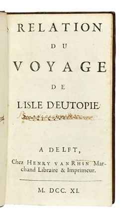  Lefebvre Franois : Relation du Voyage de l?Isle d'Eutopie.  - Asta Libri a stampa dal XV al XIX secolo [Parte II] - Libreria Antiquaria Gonnelli - Casa d'Aste - Gonnelli Casa d'Aste