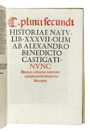  Plinius Secundus Gaius : Historiae natu. lib. XXXVII olim ab Alexandro Benedicto castigati...  Alessandro Benedetti, Johannes Camers  - Asta Libri a stampa dal XV al XIX secolo [Parte II] - Libreria Antiquaria Gonnelli - Casa d'Aste - Gonnelli Casa d'Aste