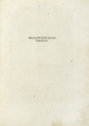  Procopius Caesariensis : De bello Persico.  - Asta Libri a stampa dal XV al XIX secolo [Parte II] - Libreria Antiquaria Gonnelli - Casa d'Aste - Gonnelli Casa d'Aste