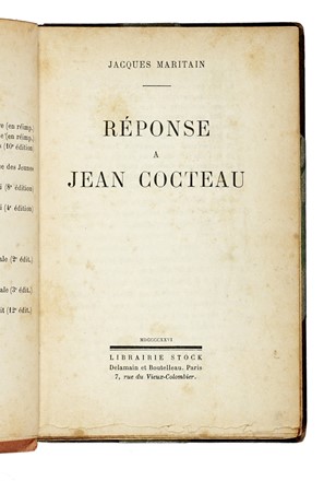  Cocteau Jean : Dedica autografa su libro Le rappel a l'ordre. Letteratura straniera,  [..]