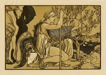  Adolfo De Carolis  (Montefiore dell'Aso, 1874 - Roma, 1928) : Minerva (L'ulivo).  - Auction Modern and Contemporary Art [II Part ] - Libreria Antiquaria Gonnelli - Casa d'Aste - Gonnelli Casa d'Aste