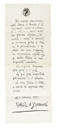  D'Annunzio Gabriele : Lotto di 4 opere di Gabriele D'Annunzio.  - Auction Books, autographs and manuscripts - Libreria Antiquaria Gonnelli - Casa d'Aste - Gonnelli Casa d'Aste