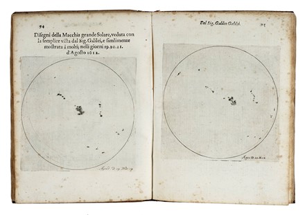  Galilei Galileo : Istoria e dimostrazioni intorno alle macchie solari e loro accidenti...  [..]