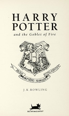  Rowling J. K. [pseud. di Rowling Joanne] : Harry Potter and the Goblet of Fire.  [..]