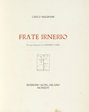  Viani Lorenzo : Lorenzo Viani. 8 xilografie originali. Libro d'Artista, Letteratura  [..]