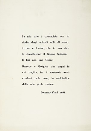  Viani Lorenzo : Lorenzo Viani. 8 xilografie originali. Libro d'Artista, Letteratura  [..]