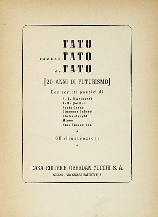  Tato [pseud. di Sansoni Guglielmo] : Tato raccontato da Tato. Futurismo, Cataloghi  [..]