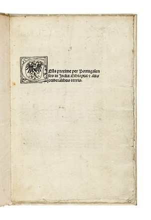 Gesta proxime per Portugalenses in India, Ethiopia, et aliis orinetalibus [sic] terris.  - Asta Libri, autografi e manoscritti - Libreria Antiquaria Gonnelli - Casa d'Aste - Gonnelli Casa d'Aste