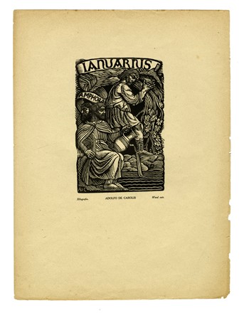  Adolfo De Carolis  (Montefiore dell'Aso, 1874 - Roma, 1928) : Lotto composto di 5 incisioni.  - Auction Ancient, Oriental, Modern and Contemporary Art  [II part] - Libreria Antiquaria Gonnelli - Casa d'Aste - Gonnelli Casa d'Aste