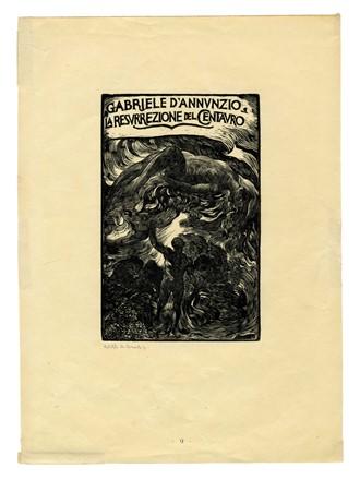  Adolfo De Carolis  (Montefiore dell'Aso, 1874 - Roma, 1928) : Lotto composto di 5 incisioni.  - Auction Ancient, Oriental, Modern and Contemporary Art  [II part] - Libreria Antiquaria Gonnelli - Casa d'Aste - Gonnelli Casa d'Aste