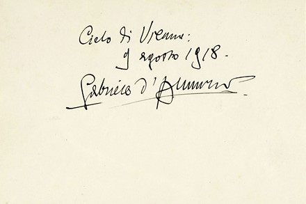  D'Annunzio Gabriele : Storica fotografia aerea dei volantini che cadono su Vienna con annotazione autografa di d'Annunzio.  - Asta Libri, autografi e manoscritti - Libreria Antiquaria Gonnelli - Casa d'Aste - Gonnelli Casa d'Aste