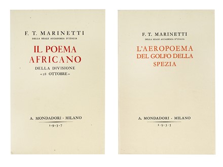  Marinetti Filippo Tommaso : L'aeropoema del golfo della Spezia. Futurismo, Arte  [..]