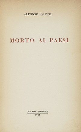  Gatto Alfonso : Morto ai paesi. Letteratura italiana, Poesia, Letteratura, Letteratura  [..]