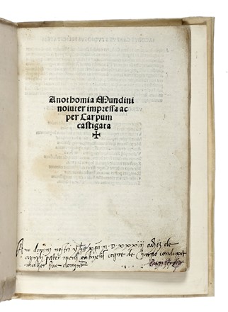  Berengario Jacopo : Anatomia Carpi. Isagoge breves perlucide ac uberime, in anatomiam humani corporis...  Mondino Liuzzi o Liucci (dei)  - Asta Libri, autografi e manoscritti - Libreria Antiquaria Gonnelli - Casa d'Aste - Gonnelli Casa d'Aste