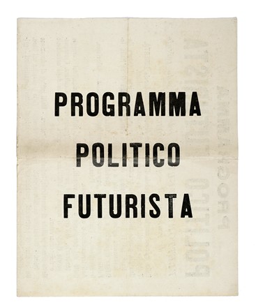  Marinetti Filippo Tommaso : Programma politico futurista. Futurismo, Arte  Umberto  [..]