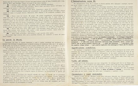  Marinetti Filippo Tommaso : L?immaginazione senza fili e le parole in libert.  [..]