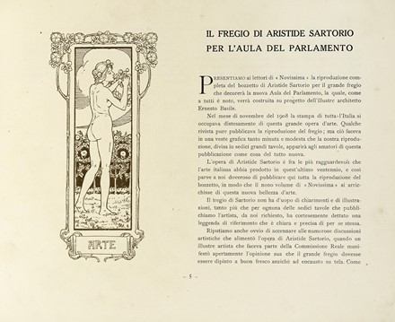 Novissima. Rivista d'Arti e Lettere.  Marcello Dudovich  (Trieste, 1878 - Milano, 1962), Duilio Cambellotti  (Roma, 1876 - 1960), Augusto Majani  (Budrio, 1867 - Buttrio (Udine), 1959), Felice Casorati  (Novara, 1883 - Torino, 1963), Felice Carena  (Cumiana, 1879 - Venezia, 1966), Giacomo Balla  (Torino, 1871 - Roma, 1958), Galileo Chini  (Firenze, 1873 - 1956)  - Asta Libri, autografi e manoscritti - Libreria Antiquaria Gonnelli - Casa d'Aste - Gonnelli Casa d'Aste