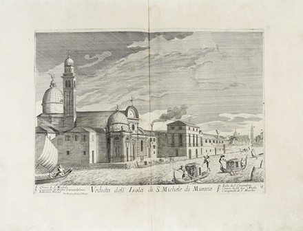  Domenico Lovisa  (1690 - 1750) : Isola di San Giorgio detto in Alega / Veduta dell'Isola di S. Michele di Murano.  - Asta Arte Antica, Orientale, Moderna e Contemporanea [parte I] - Libreria Antiquaria Gonnelli - Casa d'Aste - Gonnelli Casa d'Aste