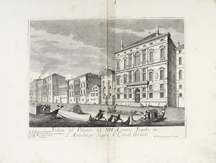  Domenico Lovisa  (1690 - 1750) : Veduta del Palazzo del N.H. Lorenzo Tiepolo.../ Veduta della Facciata della Chiesa di S. Eustachio sopra il Canal Grande.  - Asta Arte Antica, Orientale, Moderna e Contemporanea [parte I] - Libreria Antiquaria Gonnelli - Casa d'Aste - Gonnelli Casa d'Aste