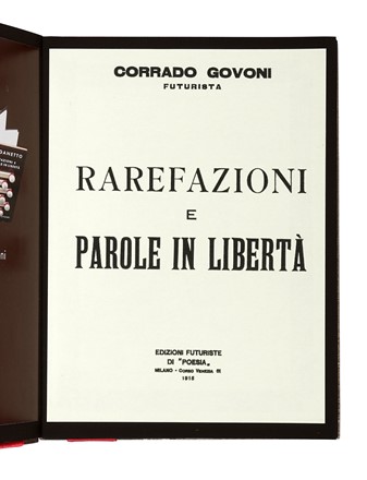  Govoni Corrado : Organetto. Rarefazioni e Parole in libert.  Simone Pasquali, Domenico Cammarota  - Asta Libri, autografi e manoscritti - Libreria Antiquaria Gonnelli - Casa d'Aste - Gonnelli Casa d'Aste