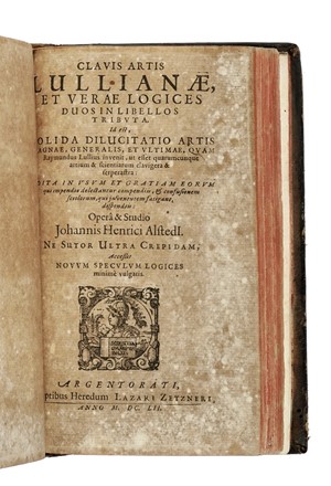  Lull Ramon : Opera ea quae ad adinventam ab ipso artem universalem...  Johann Heinrich Alsted  - Asta Libri, autografi e manoscritti - Libreria Antiquaria Gonnelli - Casa d'Aste - Gonnelli Casa d'Aste