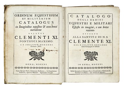  Buonanni Filippo : Catalogo degli ordini equestri e militari esposto in imagini...  [..]