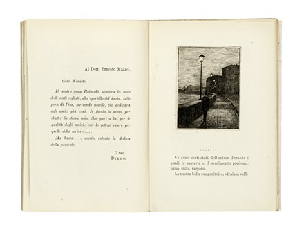  Martelli Diego : Primi passi. Fisime letterarie [...] illustrate all'acquaforte da Telemaco Signorini.  Telemaco Signorini  (Firenze, 1835 - 1901)  - Asta Libri, autografi e manoscritti - Libreria Antiquaria Gonnelli - Casa d'Aste - Gonnelli Casa d'Aste