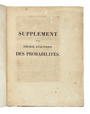  Laplace (de) Pierre Simon : Theorie analytique des probabilits... Aritmetica,  [..]