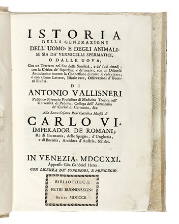  Vallisneri Antonio : Nuove osservazioni, ed esperienze intorno all'Ovaia scoperta ne' Vermi tondi dell'Uomo, e de' Vitelli, con varie Lettere spettanti alla storia medica e naturale...  - Asta Libri, autografi e manoscritti - Libreria Antiquaria Gonnelli - Casa d'Aste - Gonnelli Casa d'Aste