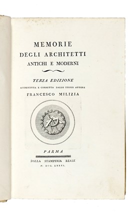  Milizia Francesco : Principi di architettura civile. Tomo primo (-terzo). Architettura,  [..]