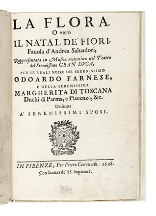  Salvadori Andrea : La Flora, o vero Il Natal de' Fiori...  - Asta Libri, autografi e manoscritti - Libreria Antiquaria Gonnelli - Casa d'Aste - Gonnelli Casa d'Aste