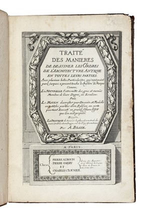  Bosse Abraham : Trait des manieres de dessiner les o'rdres de l'architecture antique en toutes leurs parties...  - Asta Libri, autografi e manoscritti - Libreria Antiquaria Gonnelli - Casa d'Aste - Gonnelli Casa d'Aste