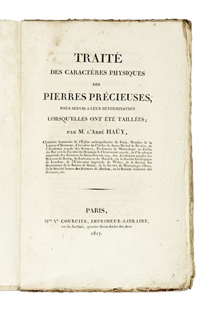  Hay Ren-Just : Trait des caractres physiques des pierres prcieuses, pour servir  leur dtermination lorsqu'elles ont t tailles.  - Asta Libri, autografi e manoscritti - Libreria Antiquaria Gonnelli - Casa d'Aste - Gonnelli Casa d'Aste