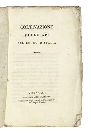  Amoretti Carlo : Coltivazione delle api pel Regno d'Italia. Scienze naturali  -  [..]