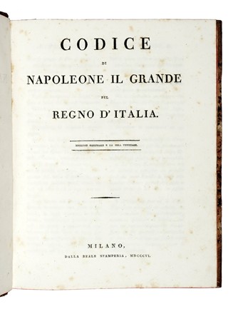  Napoleone I Napoleone I : Codice di Napoleone il Grande pel Regno d'Italia. Edizione  [..]