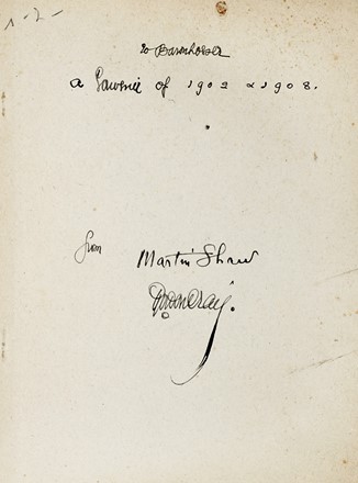  Shaw Martin : Souvenir. Acis and Galatea. Masque of Love as Produced at the Great Queen Street Theatre, March 10th 1902.  Gordon Craig  - Asta Libri, autografi e manoscritti - Libreria Antiquaria Gonnelli - Casa d'Aste - Gonnelli Casa d'Aste